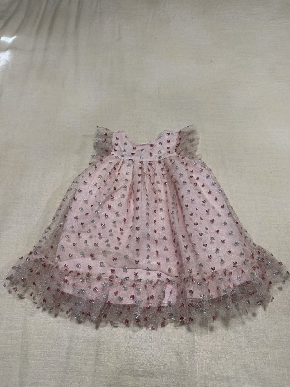 Pippa & Julie Pink Polka Dot Party Dress Baby 12M Like New